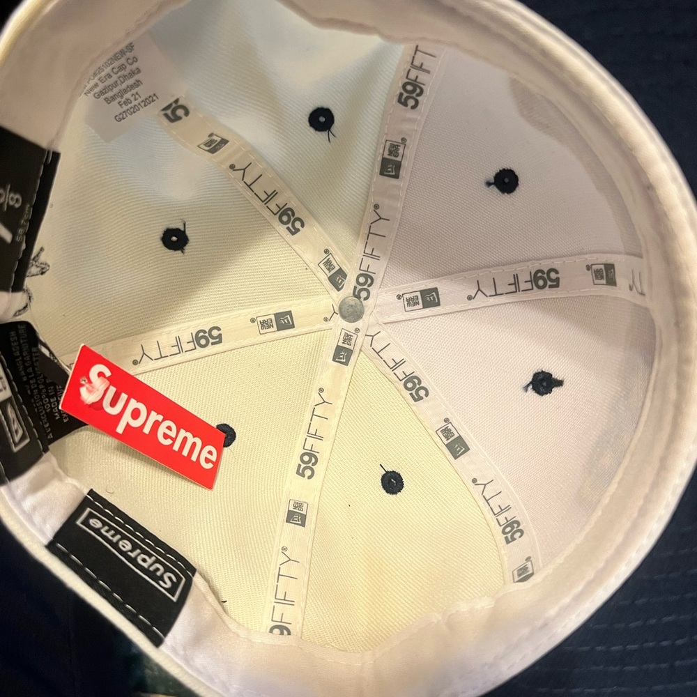 Supreme White and Black 59FIFTY Cap - Picture 2 of 2